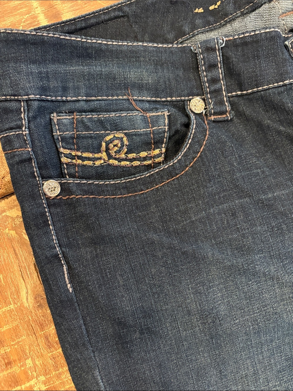 Seven7 Dark Blue women’s Denim Bootcut Flared Jeans size 14 - Picture 2 of 11